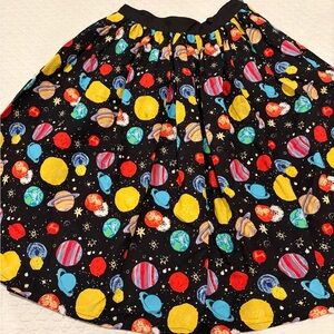 Unique Vintage Black and Multicolor Skirt